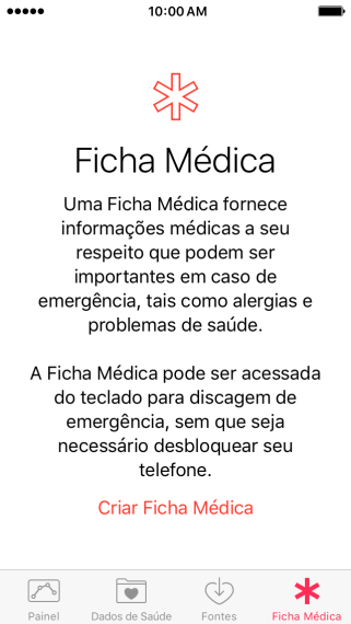 Pressione Criar Ficha Médica. Pressione Criar Ficha Médica.