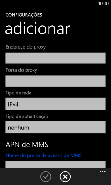 Pressione Tipo de autenticação. Pressione Tipo de autenticação.