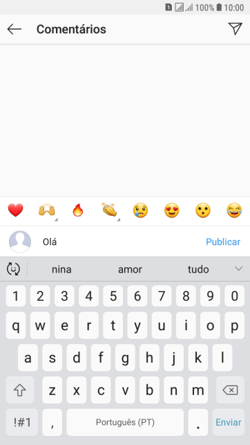 Digite o texto, e pressione Publicar. Digite o texto, e pressione Publicar.
