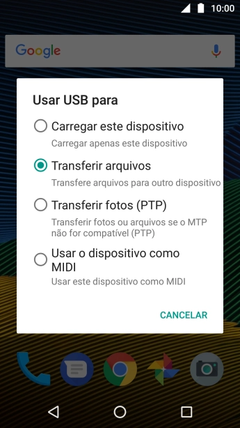Pressione Transferir arquivos para ativar a função. Pressione Transferir arquivos para ativar a função.