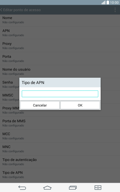 Digite mms e pressione OK. Digite mms e pressione OK.