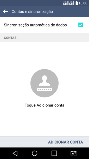 Pressione ADICIONAR CONTA. Pressione ADICIONAR CONTA.