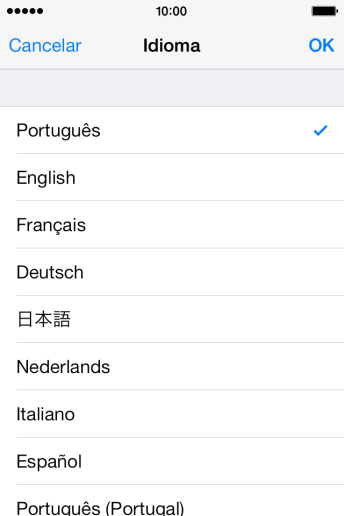 Pressione o idioma desejado. Pressione o idioma desejado.