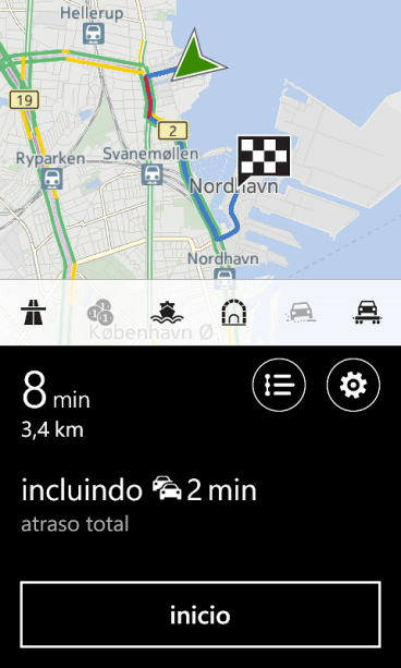 Pressione inicio, e siga as indicações da tela para navegar para o destino selecionado. Pressione inicio, e siga as indicações da tela para navegar para o destino selecionado.