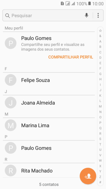 Pressione o contato desejado. Pressione o contato desejado.