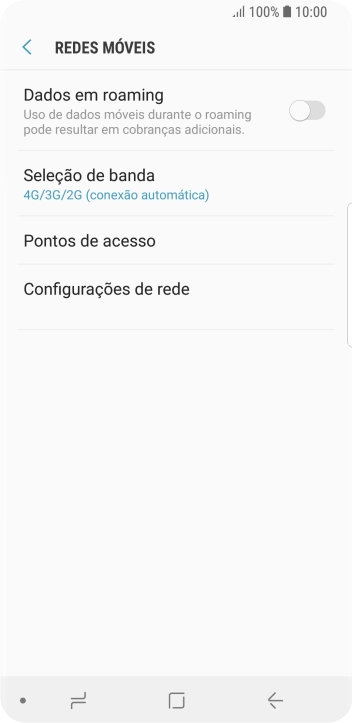 Pressione Configurações de rede. Pressione Configurações de rede.