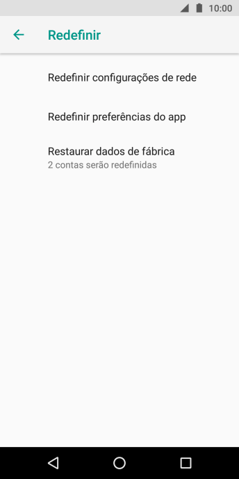 Pressione Restaurar dados de fábrica. Pressione Restaurar dados de fábrica.
