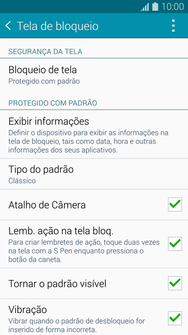 Pressione Bloqueio de tela, e digite o código de bloqueio atual. Pressione Bloqueio de tela, e digite o código de bloqueio atual.