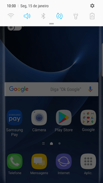 Pressione o ícone de configurações. Pressione o ícone de configurações.