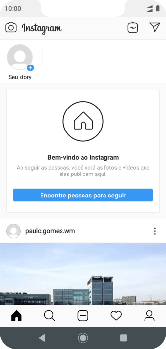 Pressione o ícone de busca. Pressione o ícone de busca.