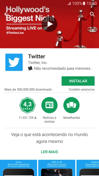 Pressione INSTALAR, e siga as indicações da tela para instalar o app. Pressione INSTALAR, e siga as indicações da tela para instalar o app.