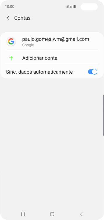 Pressione Adicionar conta. Pressione Adicionar conta.