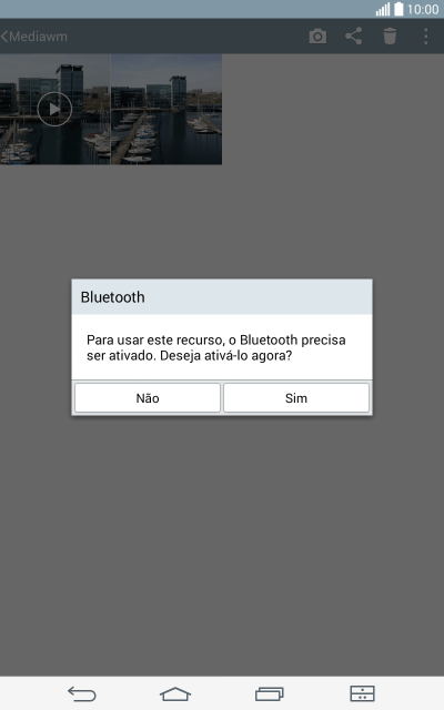 Se o Bluetooth estiver desativado você deve pressionar Sim para ativá-lo. Se o Bluetooth estiver desativado você deve pressionar Sim para ativá-lo.