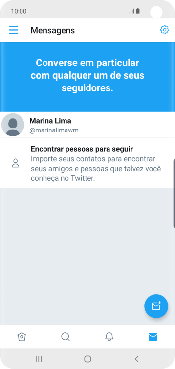Pressione o ícone de nova mensagem. Pressione o ícone de nova mensagem.
