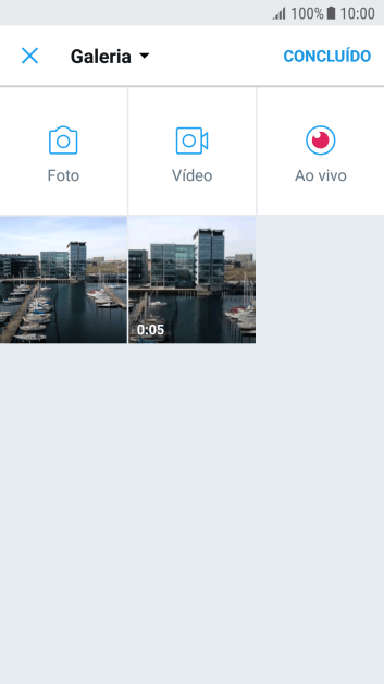 Pressione a foto ou o vídeo desejado. Pressione a foto ou o vídeo desejado.
