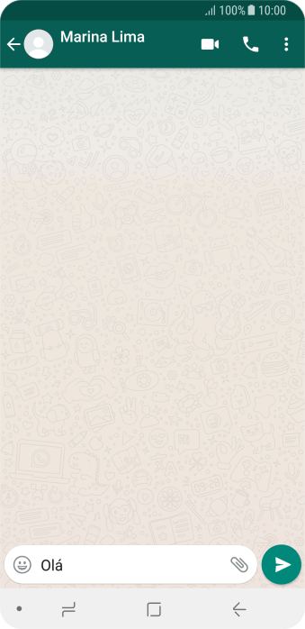 Escreva a mensagem desejada, e pressione o ícone de enviar. Escreva a mensagem desejada, e pressione o ícone de enviar.