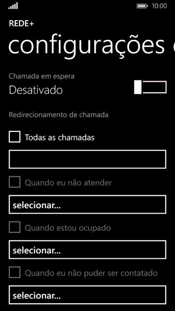 Pressione o tipo de encaminhamento para ativar a função. Pressione o tipo de encaminhamento para ativar a função.