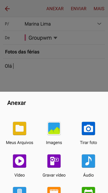 Pressione Meus Arquivos, e navegue até a pasta desejada. Pressione Meus Arquivos, e navegue até a pasta desejada.