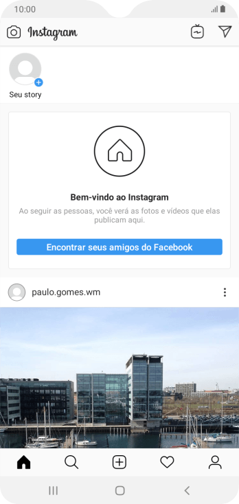 Pressione o ícone de busca. Pressione o ícone de busca.