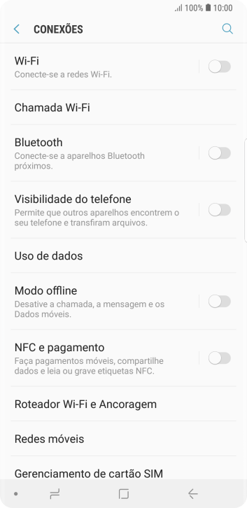 Pressione Redes móveis. Pressione Redes móveis.