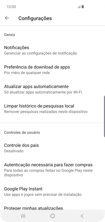 Pressione Atualizar apps automaticamente. Pressione Atualizar apps automaticamente.