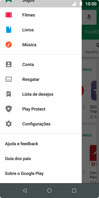 Pressione Configurações. Pressione Configurações.