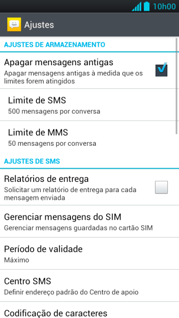 Pressione Centro SMS. Pressione Centro SMS.