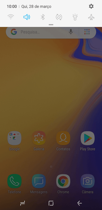 Pressione o ícone de configurações. Pressione o ícone de configurações.