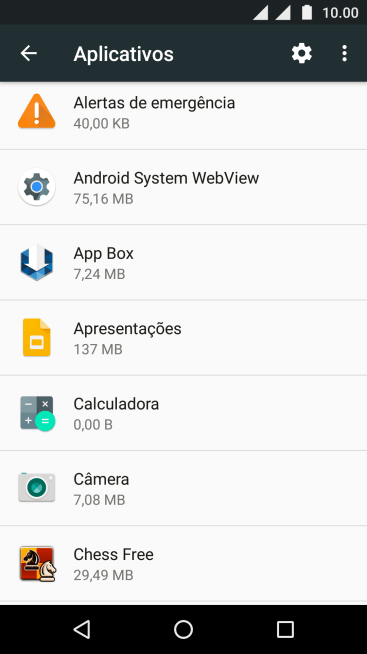 Pressione o app desejado. Pressione o app desejado.