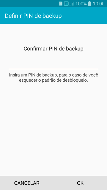 Digite o código PIN novamente e pressione OK. Digite o código PIN novamente e pressione OK.