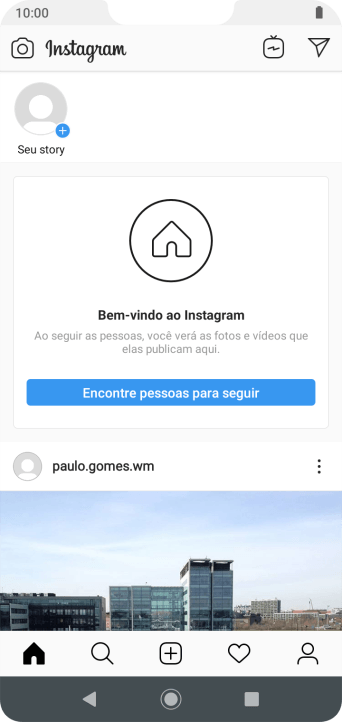 Pressione o ícone de busca. Pressione o ícone de busca.