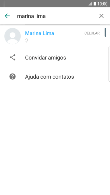 Pressione o contato desejado. Pressione o contato desejado.