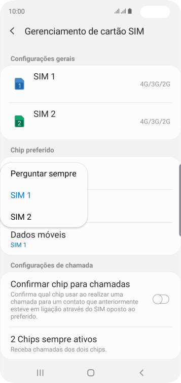 Pressione a configuração desejada. Pressione a configuração desejada.