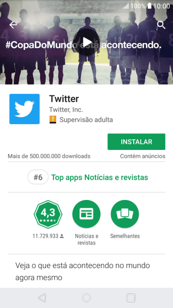 Pressione INSTALAR, e siga as indicações da tela para instalar o app. Pressione INSTALAR, e siga as indicações da tela para instalar o app.