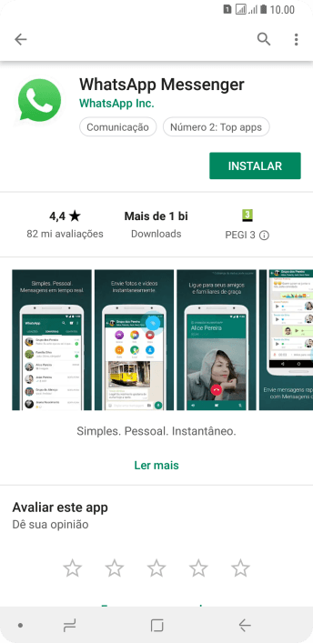Pressione INSTALAR, e siga as indicações da tela para instalar o app. Pressione INSTALAR, e siga as indicações da tela para instalar o app.
