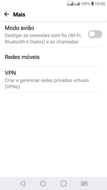 Pressione Redes móveis. Pressione Redes móveis.