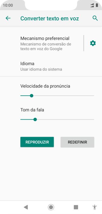 Pressione o ícone de configurações, e siga as instruções da tela para selecionar as configurações desejadas. Pressione o ícone de configurações, e siga as instruções da tela para selecionar as configurações desejadas.