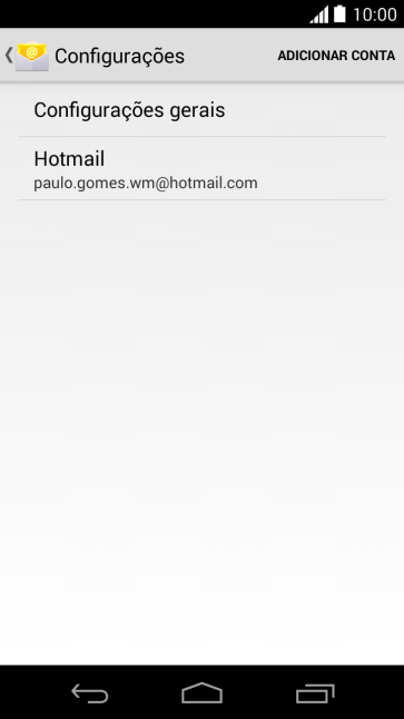 Pressione ADICIONAR CONTA. Pressione ADICIONAR CONTA.