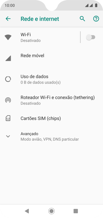 Pressione Roteador Wi-Fi e conexão (tethering). Pressione Roteador Wi-Fi e conexão (tethering).