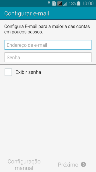 Pressione Endereço de e-mail, e digite o endereço de e-mail. Pressione Endereço de e-mail, e digite o endereço de e-mail.