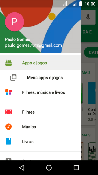 Pressione Meus apps e jogos. Pressione Meus apps e jogos.