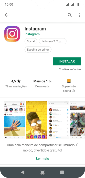Pressione INSTALAR, e siga as indicações da tela para instalar o app. Pressione INSTALAR, e siga as indicações da tela para instalar o app.