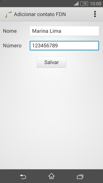 Pressione Salvar. Pressione Salvar.