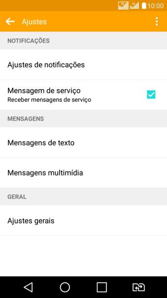 Pressione Mensagens de texto. Pressione Mensagens de texto.