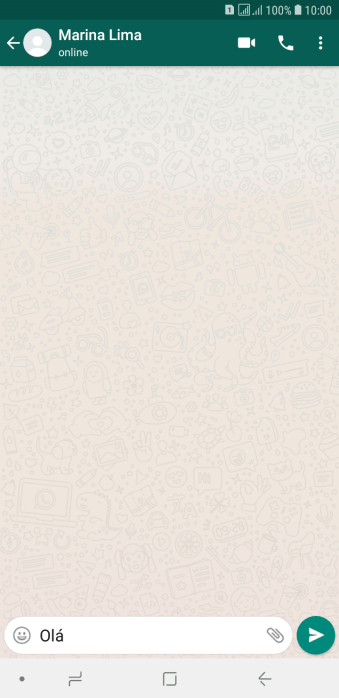 Escreva a mensagem desejada, e pressione o ícone de enviar. Escreva a mensagem desejada, e pressione o ícone de enviar.