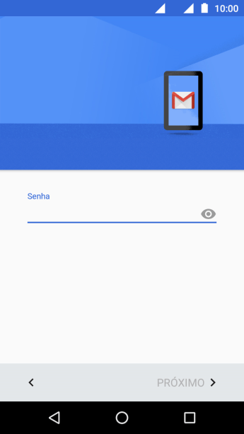 Pressione o campo de escrever, e digite a senha da sua conta de e-mail. Pressione o campo de escrever, e digite a senha da sua conta de e-mail.