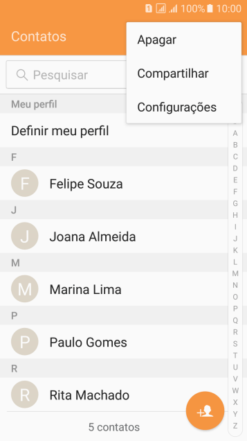 Pressione Configurações. Pressione Configurações.