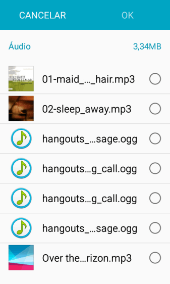 Pressione o arquivo de música desejado. Pressione o arquivo de música desejado.