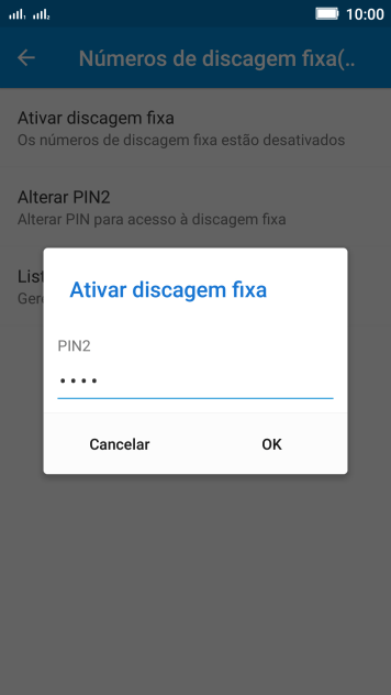 Digite o código PIN2, e pressione OK. Digite o código PIN2, e pressione OK.