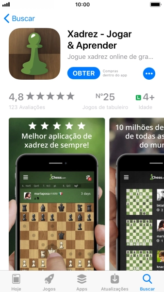 Pressione OBTER, e siga as indicações da tela para instalar o app. Pressione OBTER, e siga as indicações da tela para instalar o app.